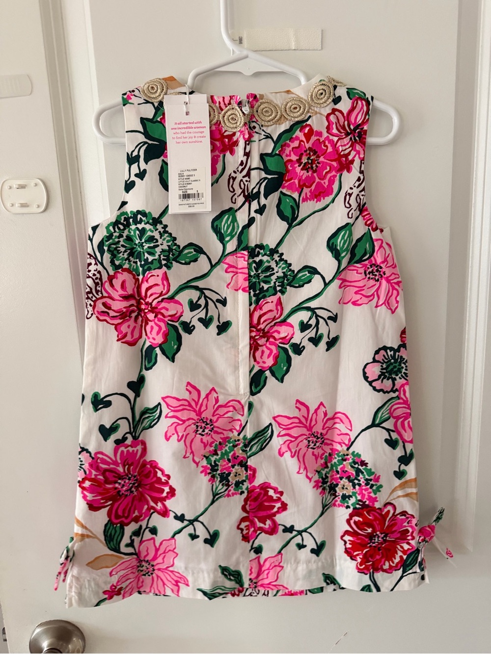 Lilly Pulitzer White Dress with Pink & Green Floral Print - Picture 2 of 3